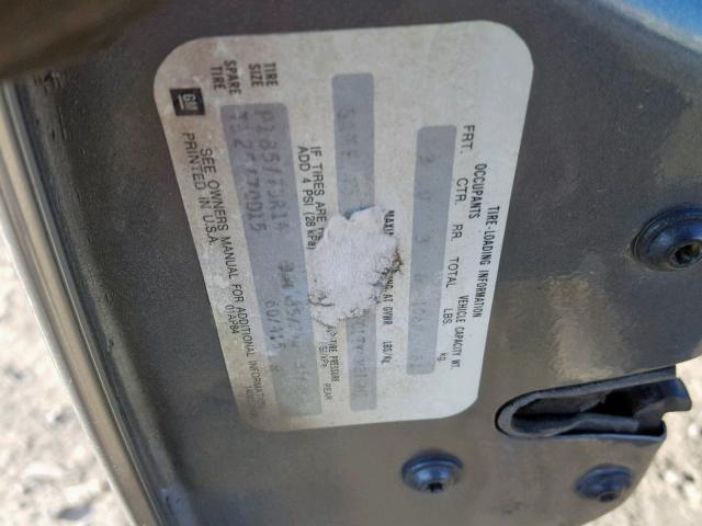 1G3AJ19R1GG405598 - 1986 OLDSMOBILE CUTLASS CI GRAY photo 10