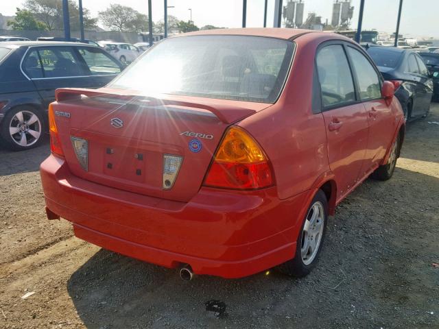 JS2RA61S045203766 - 2004 SUZUKI AERIO S RED photo 4