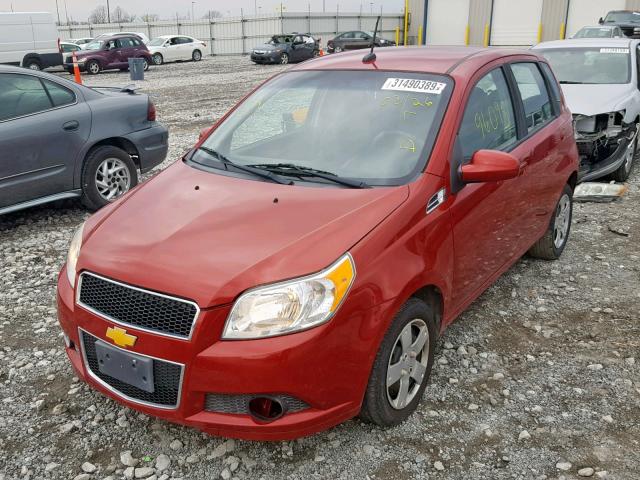 KL1TD6DE6AB109764 - 2010 CHEVROLET AVEO LS RED photo 2