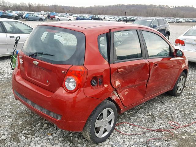 KL1TD6DE6AB109764 - 2010 CHEVROLET AVEO LS RED photo 4