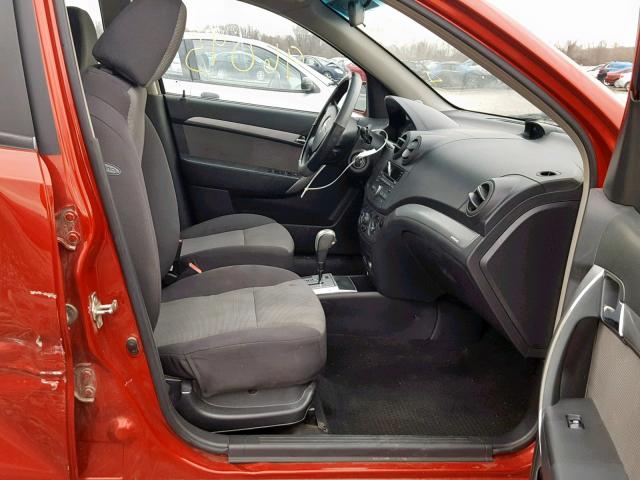 KL1TD6DE6AB109764 - 2010 CHEVROLET AVEO LS RED photo 5