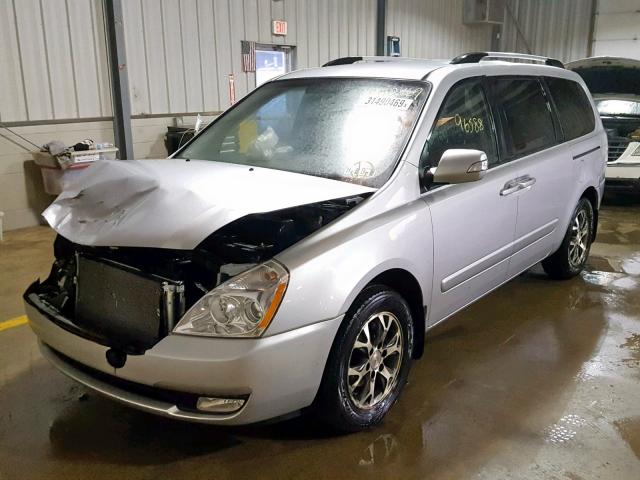 KNDMG4C75E6547685 - 2014 KIA SEDONA LX SILVER photo 2