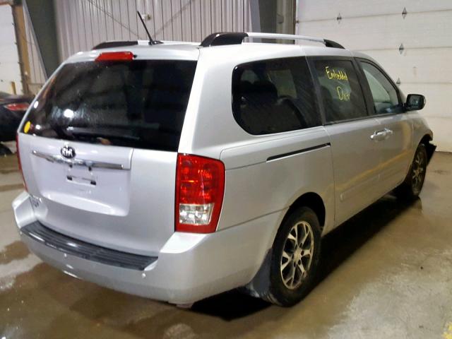 KNDMG4C75E6547685 - 2014 KIA SEDONA LX SILVER photo 4