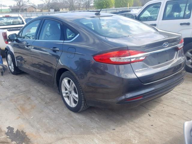 3FA6P0UU1JR100103 - 2018 FORD FUSION S H GRAY photo 3