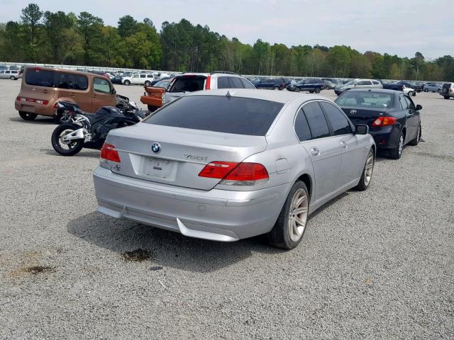 WBAHL83576DT04134 - 2006 BMW 750 I SILVER photo 4