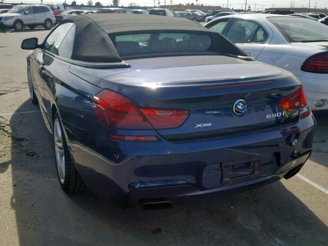 WBAYP1C50ED216651 - 2014 BMW 650 XI BLUE photo 3