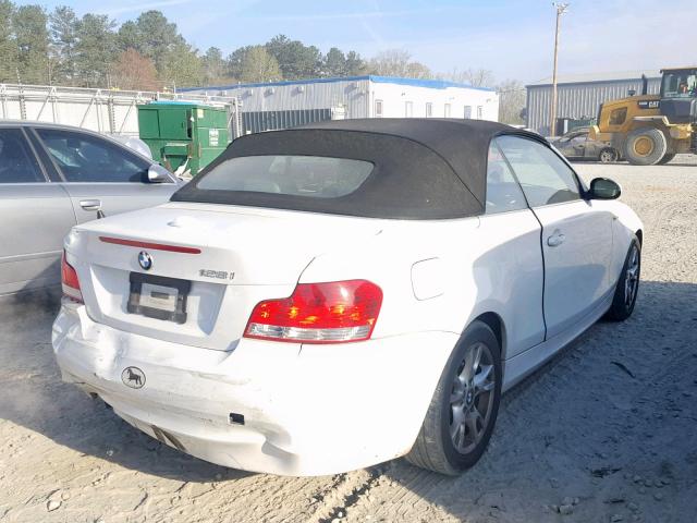 WBAUL73548VE89798 - 2008 BMW 128 I WHITE photo 4