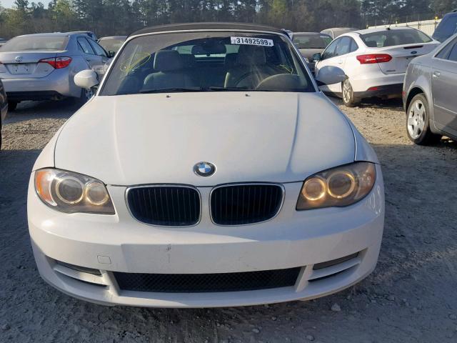 WBAUL73548VE89798 - 2008 BMW 128 I WHITE photo 9