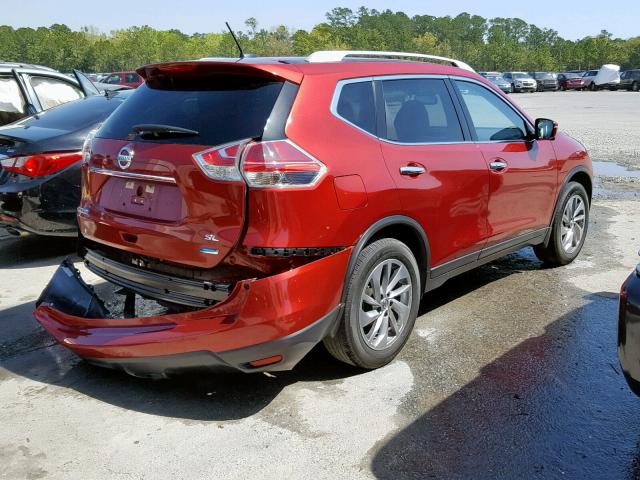 5N1AT2MT1EC800058 - 2014 NISSAN ROGUE S RED photo 4