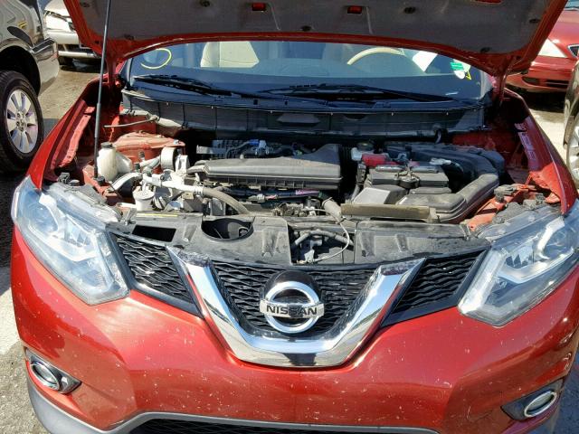 5N1AT2MT1EC800058 - 2014 NISSAN ROGUE S RED photo 7
