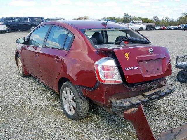 3N1AB61EX8L757386 - 2008 NISSAN SENTRA 2.0 MAROON photo 3