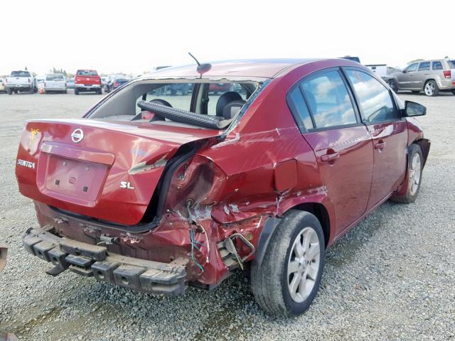 3N1AB61EX8L757386 - 2008 NISSAN SENTRA 2.0 MAROON photo 4