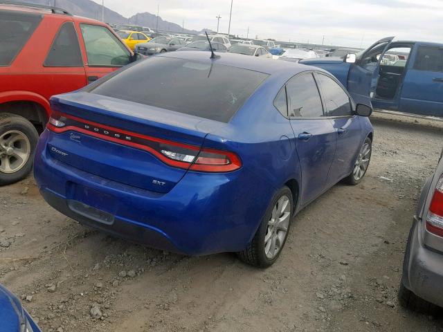 1C3CDFBA4DD195162 - 2013 DODGE DART SXT BLUE photo 4