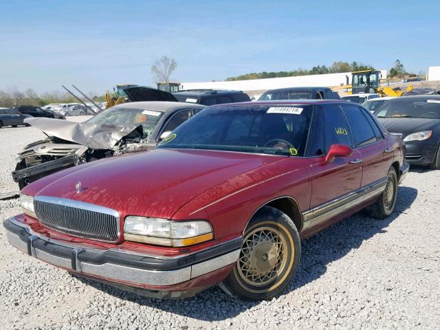 1G4CW53L4M1620912 - 1991 BUICK PARK AVENU MAROON photo 2