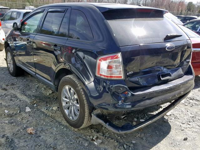 2FMDK38C18BA66428 - 2008 FORD EDGE SEL BLUE photo 3