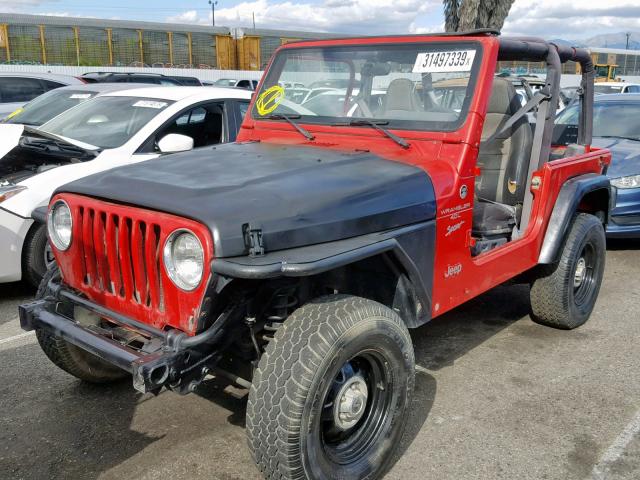 1J4FY19S5XP485700 - 1999 JEEP WRANGLER / RED photo 2