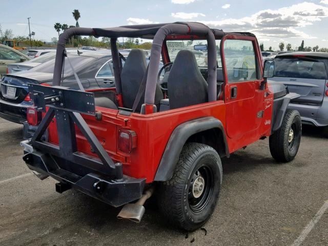 1J4FY19S5XP485700 - 1999 JEEP WRANGLER / RED photo 4