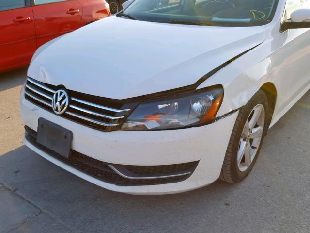 1VWBP7A38DC034131 - 2013 VOLKSWAGEN PASSAT SE WHITE photo 9