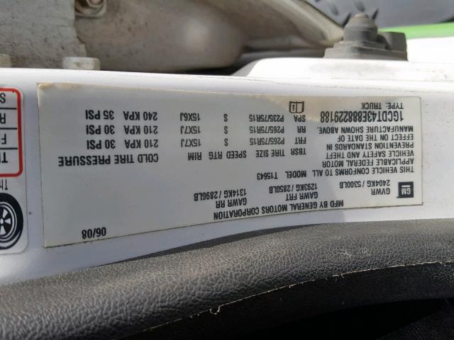 1GCDT43E888229188 - 2008 CHEVROLET COLORADO L WHITE photo 10