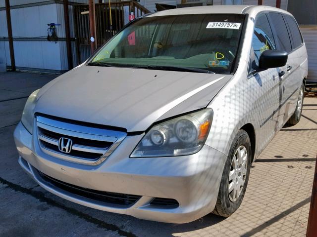 5FNRL38287B004489 - 2007 HONDA ODYSSEY LX SILVER photo 2