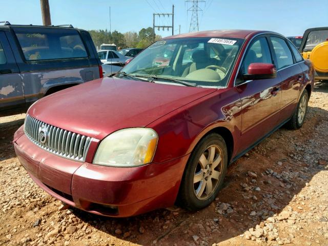 1MEFM40125G624944 - 2005 MERCURY MONTEGO LU BURGUNDY photo 2