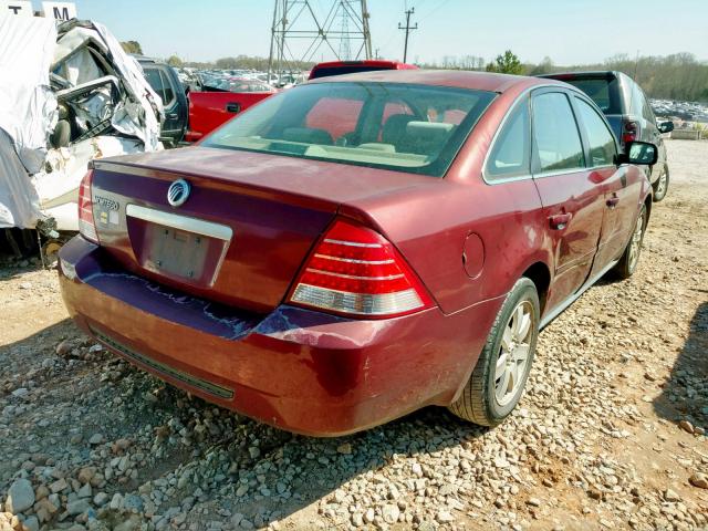 1MEFM40125G624944 - 2005 MERCURY MONTEGO LU BURGUNDY photo 4