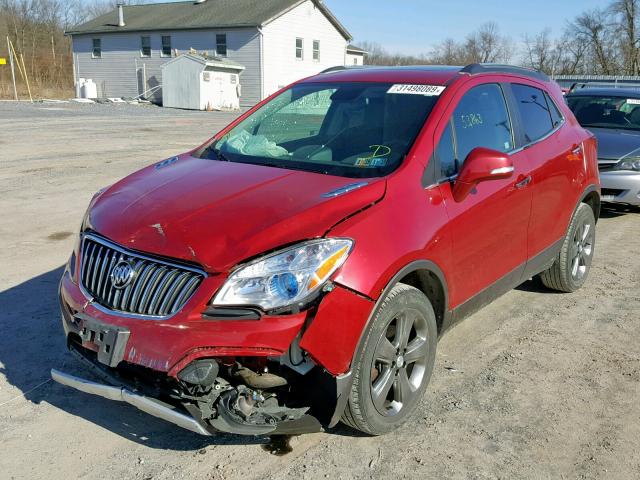 KL4CJGSB8EB697635 - 2014 BUICK ENCORE RED photo 2