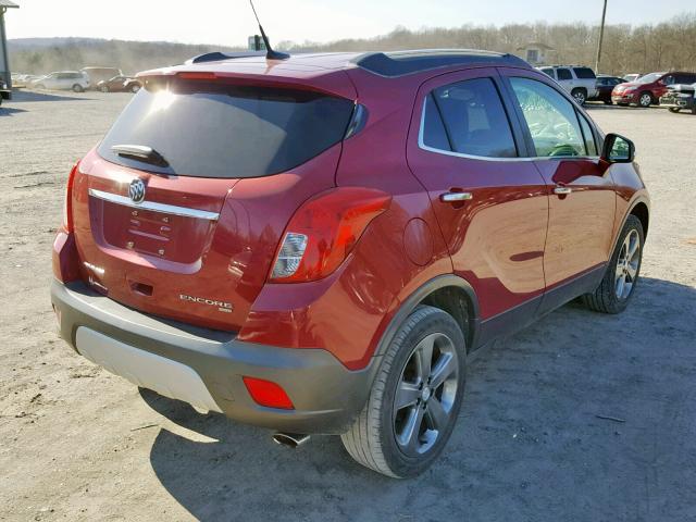 KL4CJGSB8EB697635 - 2014 BUICK ENCORE RED photo 4