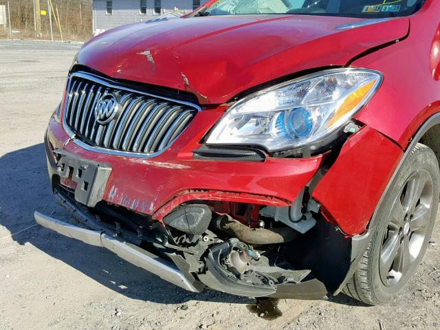 KL4CJGSB8EB697635 - 2014 BUICK ENCORE RED photo 9