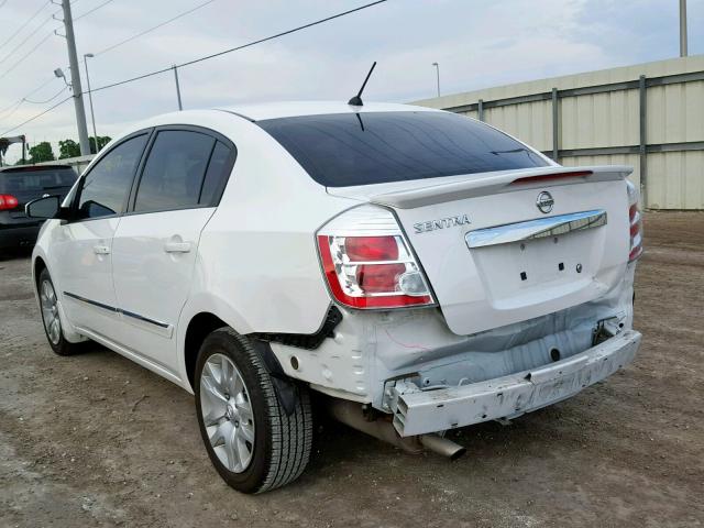 3N1AB6AP6CL686276 - 2012 NISSAN SENTRA 2.0 WHITE photo 3