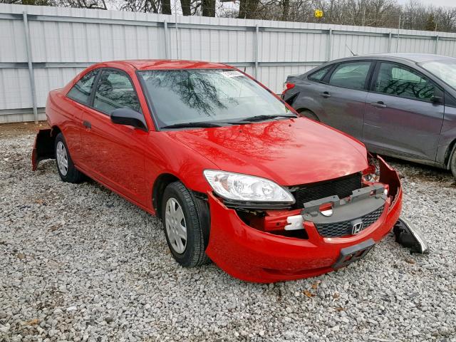 1HGEM22315L076086 - 2005 HONDA CIVIC DX V RED photo 1