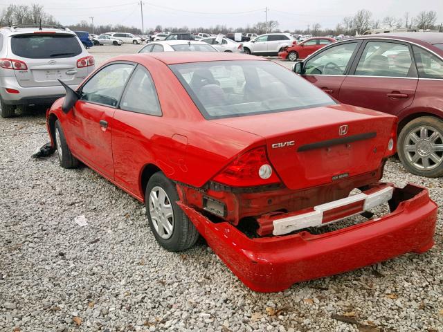 1HGEM22315L076086 - 2005 HONDA CIVIC DX V RED photo 3