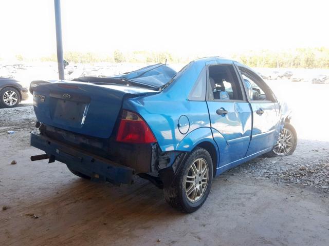 1FAFP34N67W136305 - 2007 FORD FOCUS ZX4 BLUE photo 4