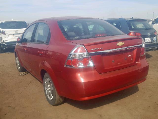 KL1TD5DE6AB071463 - 2010 CHEVROLET AVEO LS RED photo 3