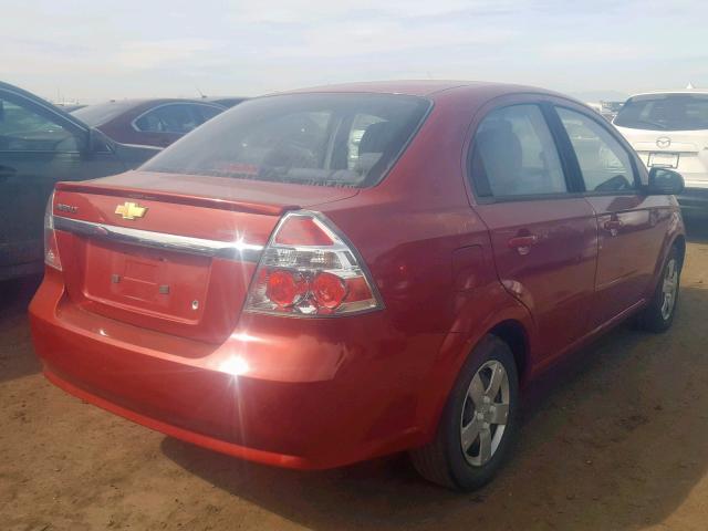 KL1TD5DE6AB071463 - 2010 CHEVROLET AVEO LS RED photo 4