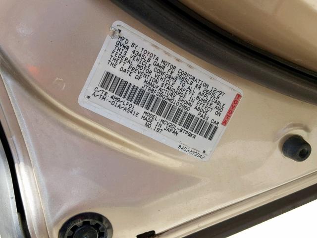 JT8BF28G3W0103960 - 1998 LEXUS ES 300 TAN photo 10