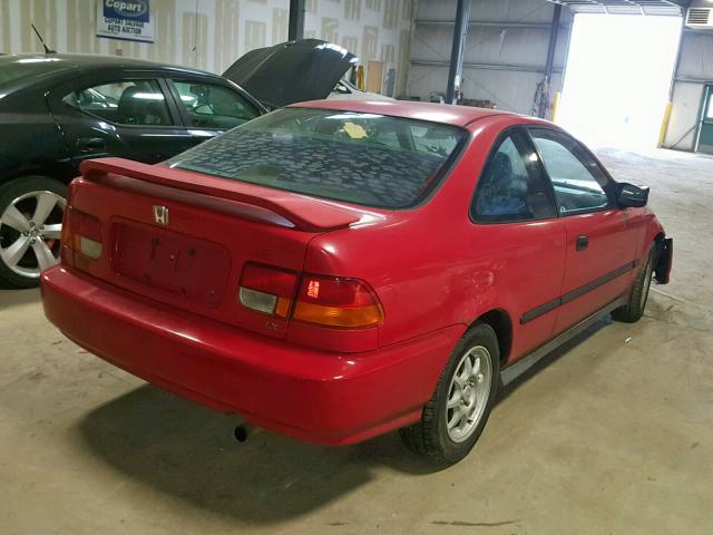 1HGEJ7220VL134816 - 1997 HONDA CIVIC HX RED photo 4