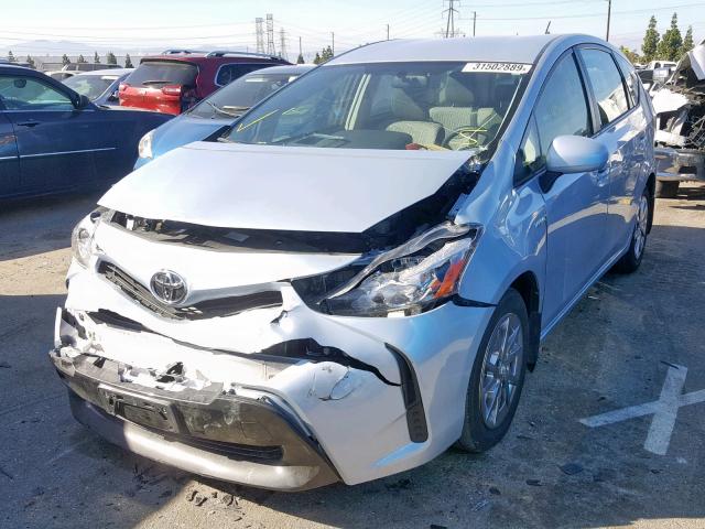 JTDZN3EU6FJ031004 - 2015 TOYOTA PRIUS V BLUE photo 2