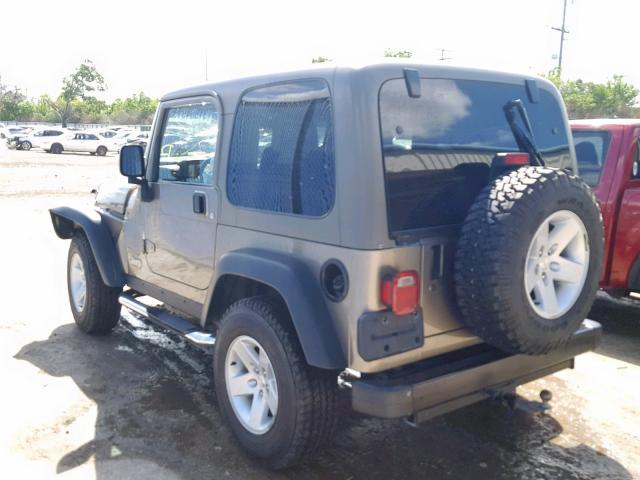 1J4FA69S74P774316 - 2004 JEEP WRANGLER / BROWN photo 3