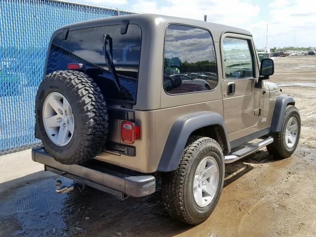 1J4FA69S74P774316 - 2004 JEEP WRANGLER / BROWN photo 4