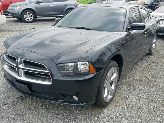 2C3CDXHG5EH161088 - 2014 DODGE CHARGER SX BLACK photo 2