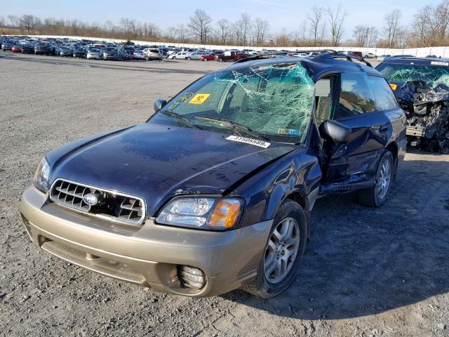 4S3BH665X37644124 - 2003 SUBARU LEGACY OUT BLUE photo 2