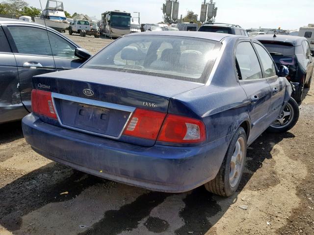 KNAGD128245260174 - 2004 KIA OPTIMA LX/ BLUE photo 4