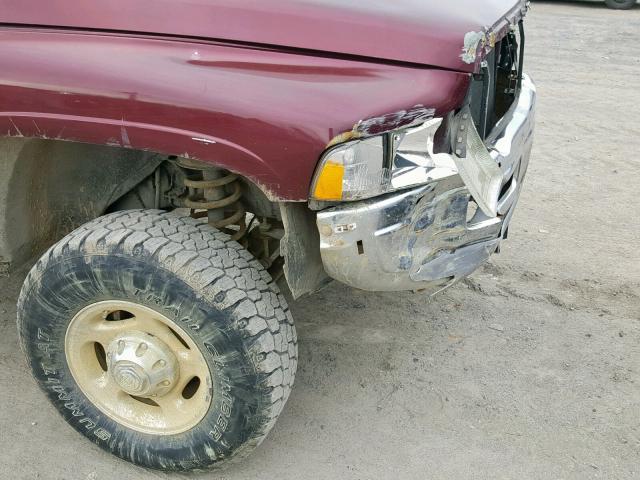 3B7KF23ZX1G708606 - 2001 DODGE RAM 2500 MAROON photo 9