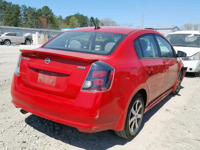 3N1AB6APXCL695112 - 2012 NISSAN SENTRA 2.0 RED photo 4