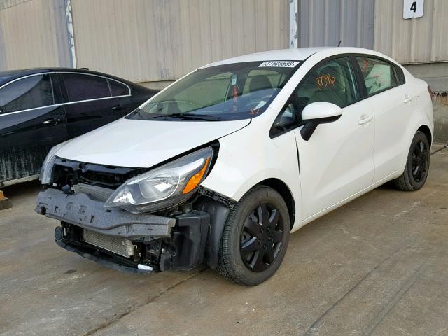 KNADM4A31D6109430 - 2013 KIA RIO LX WHITE photo 2