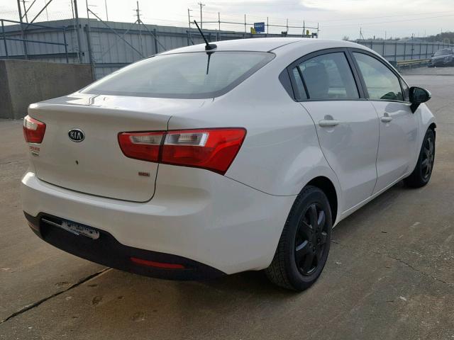 KNADM4A31D6109430 - 2013 KIA RIO LX WHITE photo 4