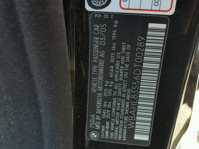 WBAHL83556DT00289 - 2006 BMW 750 I BLACK photo 10