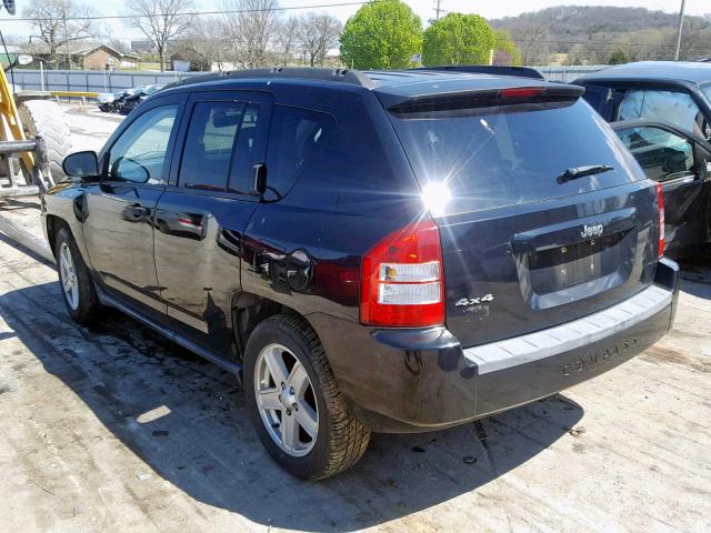 1J8FF47W77D140648 - 2007 JEEP COMPASS BLACK photo 3