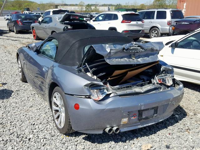 4USBU53597LW92828 - 2007 BMW Z4 3.0SI SILVER photo 3